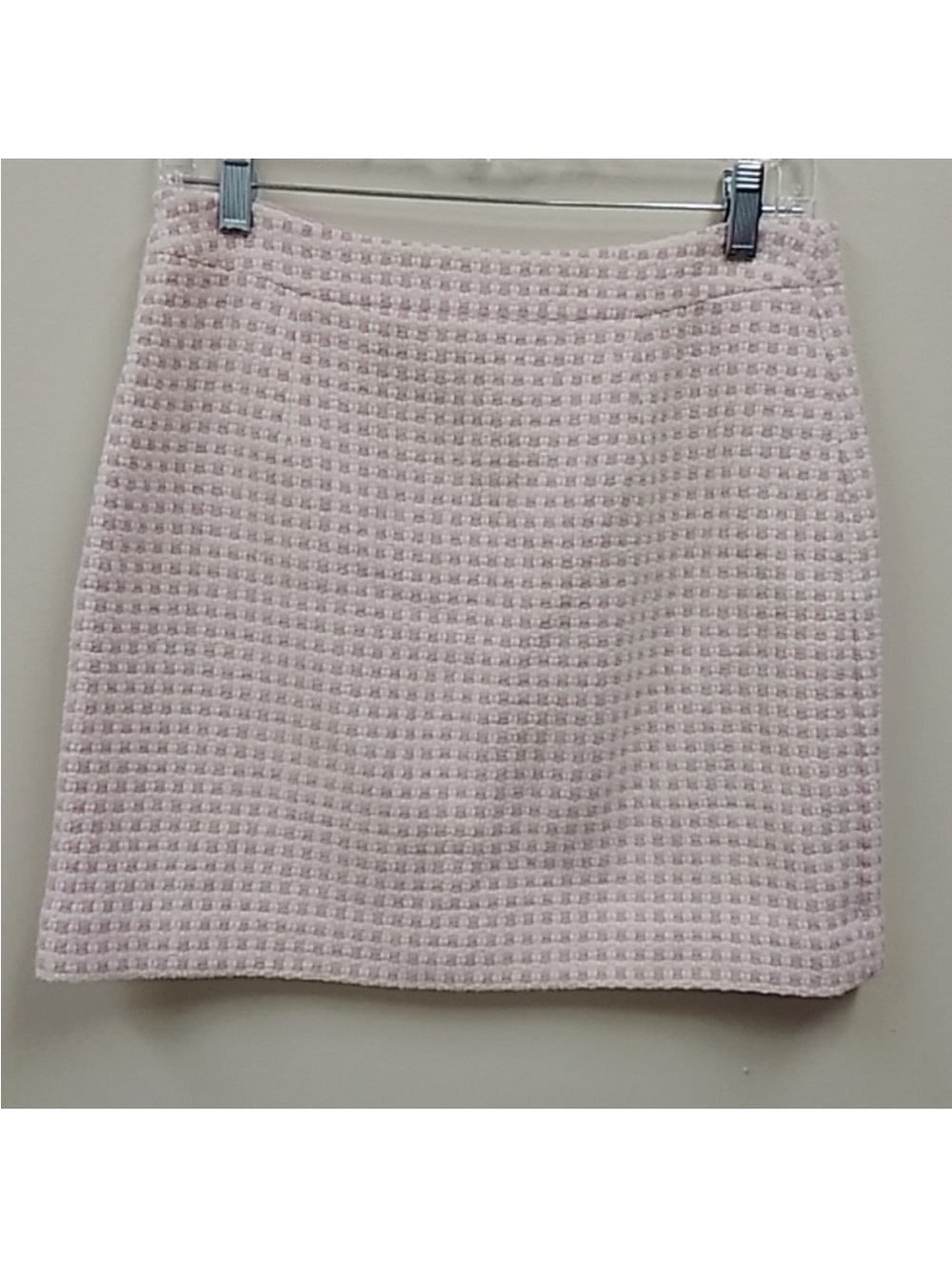 Banana Republic sz 6 pink ivory textured mini skirt subtle checked weave y2k